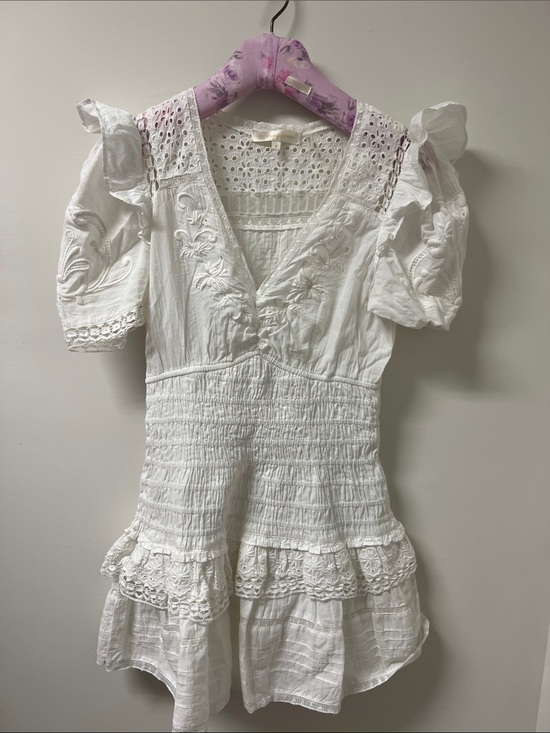 LoveShackFancy Dresses & Skirts - LoveShackFancy White Eyelet Embroidered Mini Dress